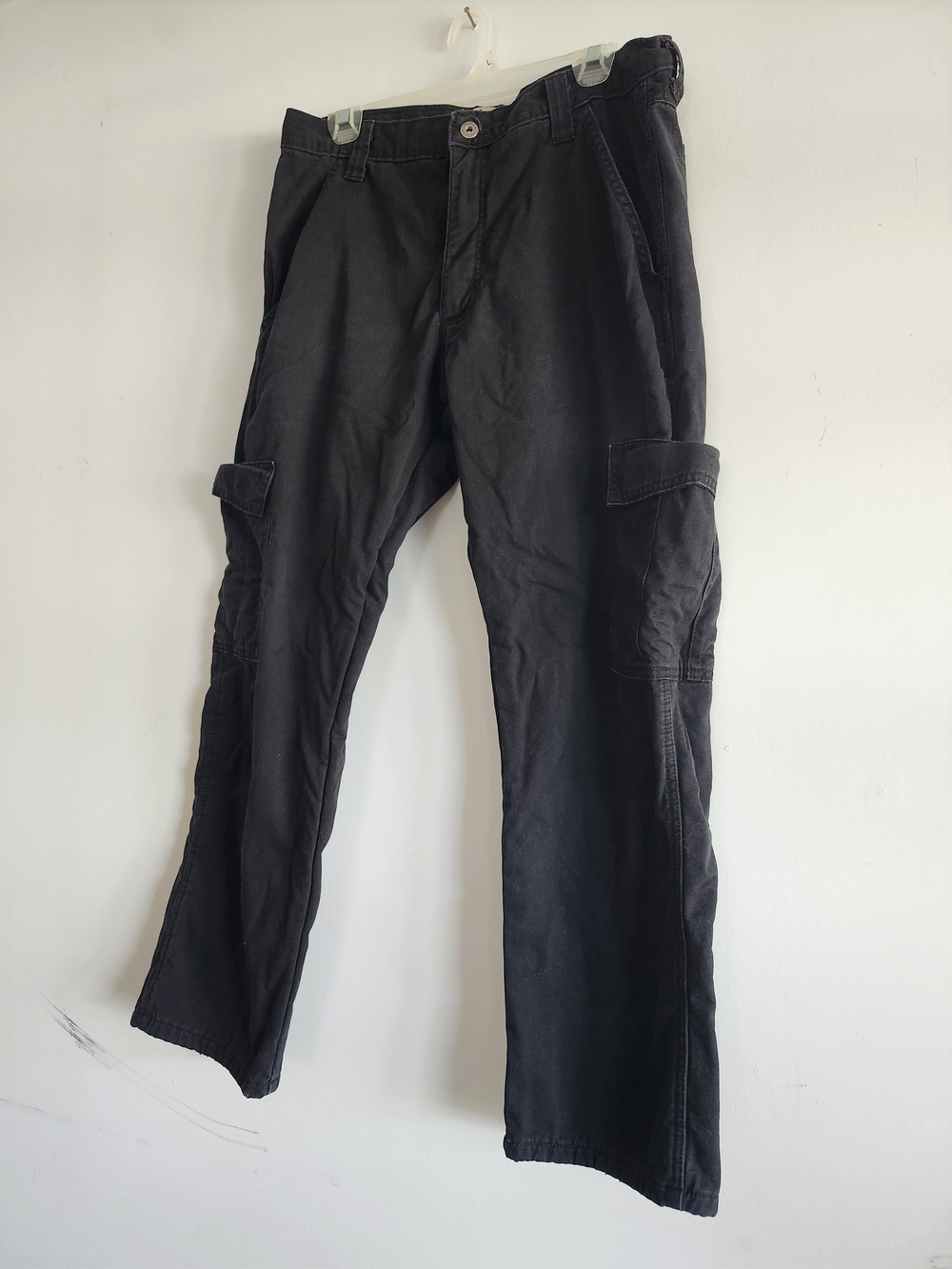 Wrangler Black Cargo Pants with Side Pockets & Fleece Lining | Hiking, Fall